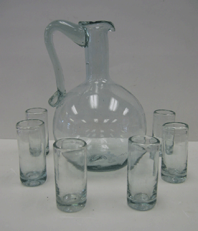 Mexican Hand Blown Glass Tequila Set