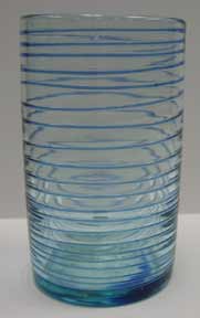 Mexican Blown Glass - Blue Striped Glass