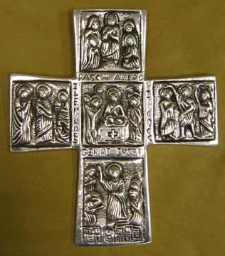 Mexican Pewter - Cross with 12 Apostle Design