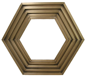 Hexagonal Tin Mirror