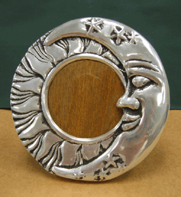 Mexican Pewter Eclipse Picture Frame