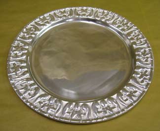 Mexican Pewter Charger Plate - Rehilete Design